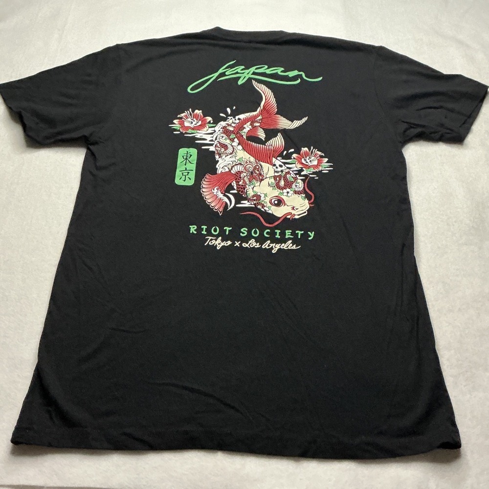Riot Society Japan Tokyo x Los Angeles Graphic T-Shirt Black Large